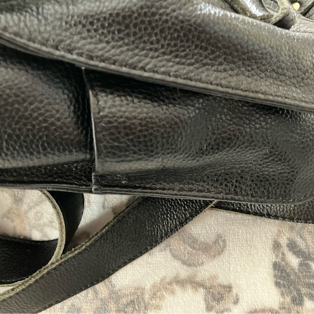 Vere Verto Black Backpack with Durable Italian Pebbled Leather and Gold Hardware - Picture 10 of 15